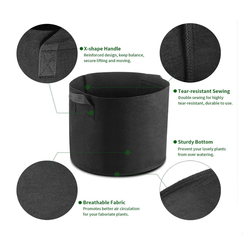 10 Gallon 16″ x 12″ With Handle Black Woven Bag